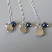 silver moonlit night sapphire necklace