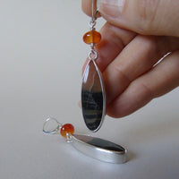 candy corn agate lightning strike earrings