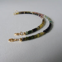 Gold vermeil and tourmaline bead bracelet
