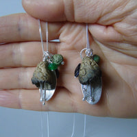 silver leaf and single porcelain pod necklace #2