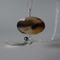 Murmuration agate charm necklace