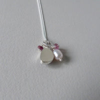 silver pink sapphire necklace
