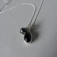 silver leaf and green tourmaline necklace