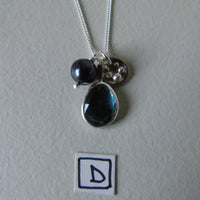 silver nighfall blue topaz necklace