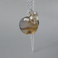 silver planet earth agate necklace
