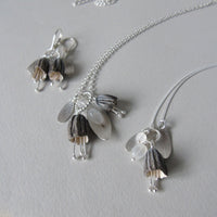 silver leaf and porcelain pod earrings