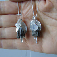silver leaf and porcelain pod necklace