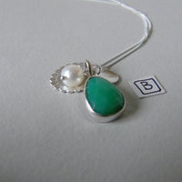 silver leaf and chrysoprase necklace