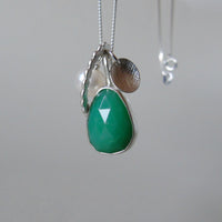 silver leaf and chrysoprase necklace