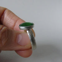 silver ring with freeform cloudy serpentine