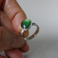 silver ring with freeform cloudy serpentine