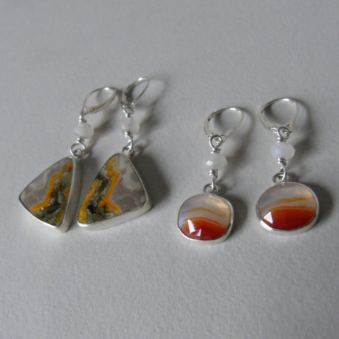 silver autumnal earrings