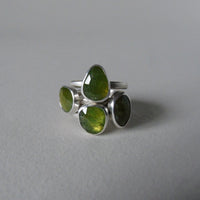 silver ring with freeform vesuvianite