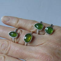 silver ring with freeform vesuvianite