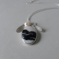 silver winter landscape necklace