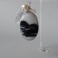 silver winter landscape necklace