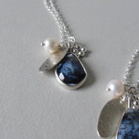 silver winter landscape necklace