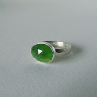 silver ring with freeform cloudy serpentine