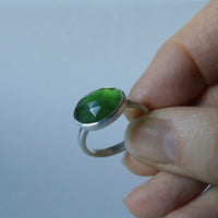 silver ring with freeform cloudy serpentine