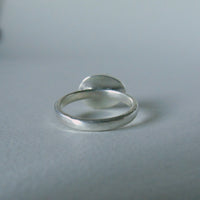 silver ring with freeform cloudy serpentine