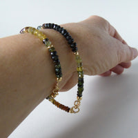 Gold vermeil and tourmaline bead bracelet