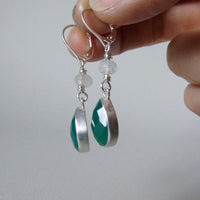 Green onyx drop earrings
