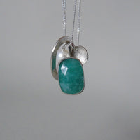 silver leaf and Amazonite charm necklace