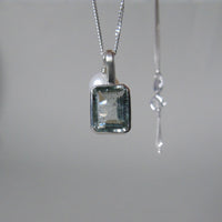 silver salt and pepper aquamarine necklace