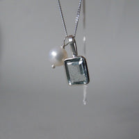 silver salt and pepper aquamarine necklace