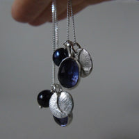 silver moonlit night iolite necklace