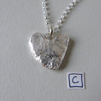 silver rough heart necklace