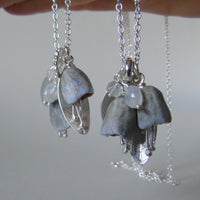silver leaf and porcelain pod necklace