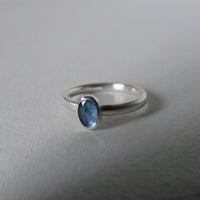 silver ring with Santa Maria aquamarine