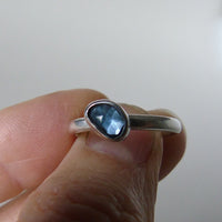 silver ring with Santa Maria aquamarine