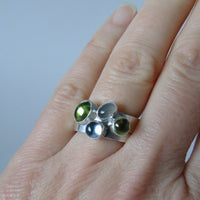Rockpool pair of silver rings