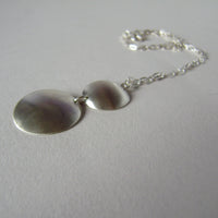 silver two leaf dish white topaz necklace