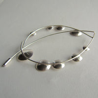 silver oval leaf dish brooch