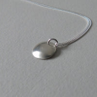 silver mini concave leaf necklace